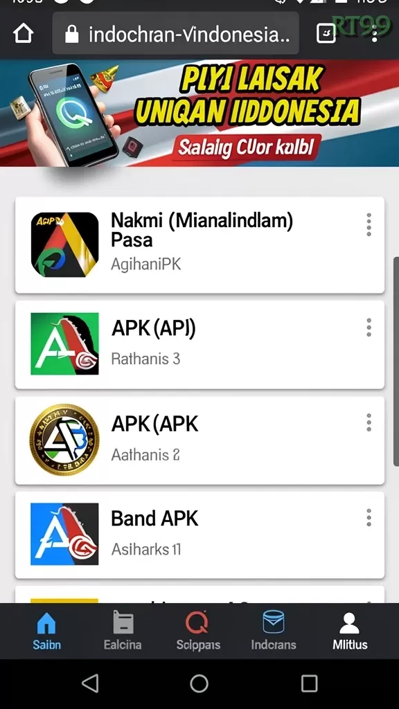 Cuplikan layar SURYA77 — pengaturan akun
