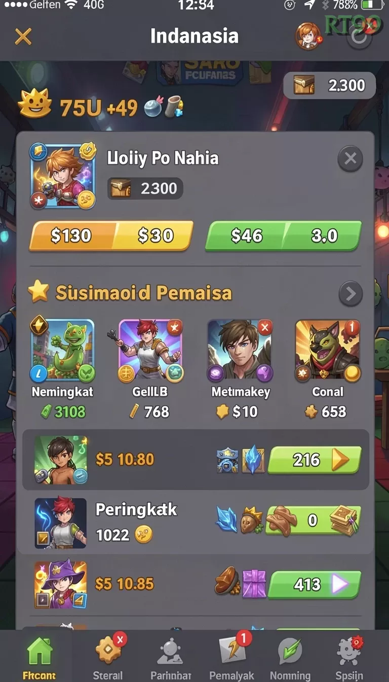 Cuplikan layar 98TOTO — pengaturan akun